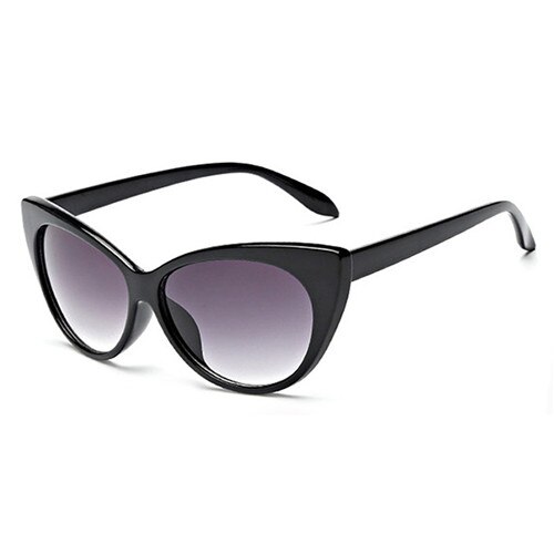 Vrouwen Mode Cat Eye Stijl Zonnebril Lichtgewicht Zonnebril Eyewear Met UV400 Bescherming: Bright Black  Grey