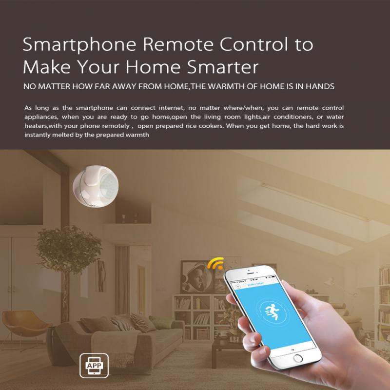 Détecteur de mouvement PIR WiFi intelligent, détecteur de maison intelligent Compatible IFTTT pour commande vocale, sans Hub