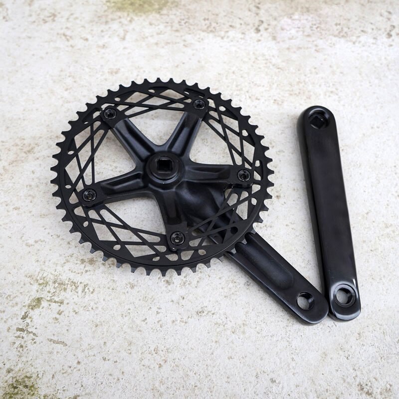 Bicicleta de pista platos y bielas 49T BCD144 de aluminio marcha única fixie bicicleta de carretera piñón fijo bicicleta Chainwheel manivelas