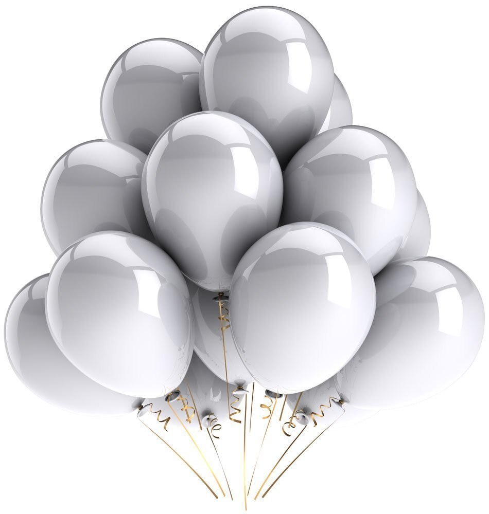 18 stk 12 tommer hvid sort guld sølv skinnende metallisk krom balloner latex bryllup fødselsdagsfest dekoration: 18 stk sivler