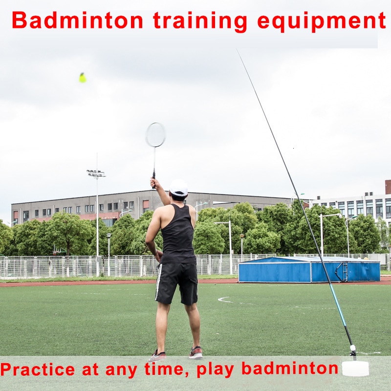 Bærbar badminton træner badminton øvelse robot stretch badminton træningsværktøj selvstudie fjerbolde rebound