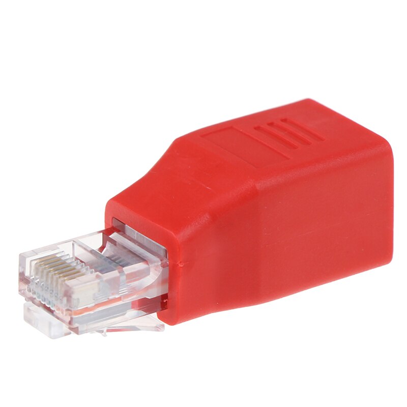 1pc Crossover Cable Adapter Convertor RJ45 Male To Female Connector RJ45 Ethernet Cable Extension Converter