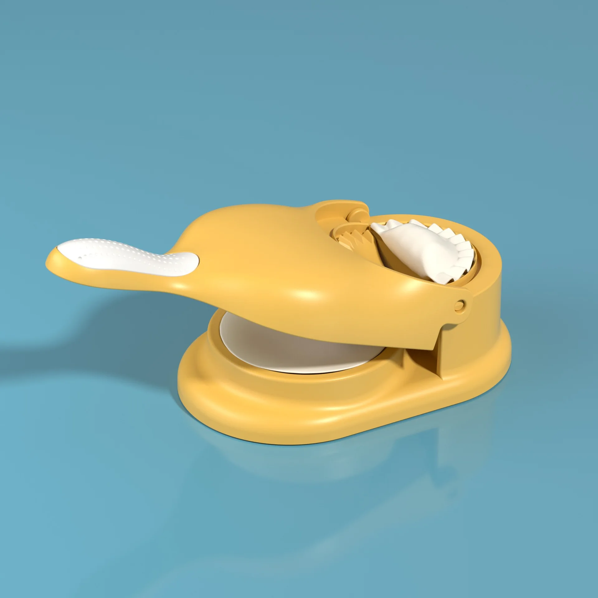 2 In1 Dumpling Maker Mold Machine Kitchen Dumpling Making Tool Dough Skin Artifact Pressing Molder Wrapper Presser Gadgets Bake: Beige
