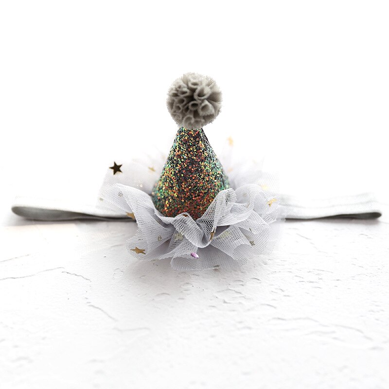 Diademas DE CORONA DE Princesa para niña, diademas de encaje brillante, accesorios para el cabello para niña, sombrero de de cumpleaños, decoración: Gray Headband