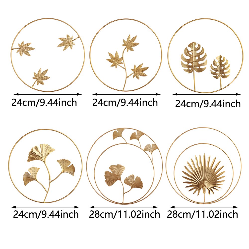 Luksus smijern veggheng ornament måke rund ginkgo blad bakgrunn veggdekorasjon stue vegg hjemmeinnredning