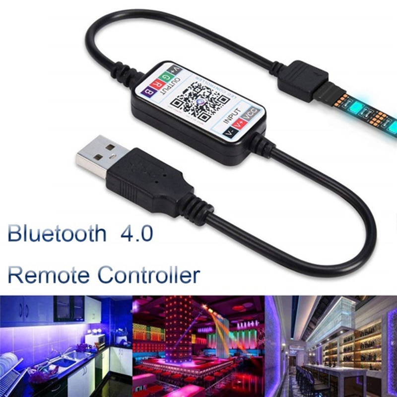 Mini Bluetooth 4.0/Wifi Led Rgb Controller Met Ios Android App Draadloze 5-24V Rgb Led Strip licht Controller Usb Kabel