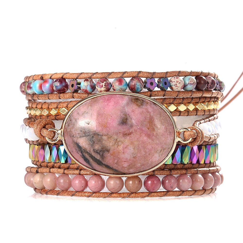 Natürliche Steine Liebe Opal Verschluss Kristalle Kaiser Fünf Schichten Paar Unendliche Armbänder