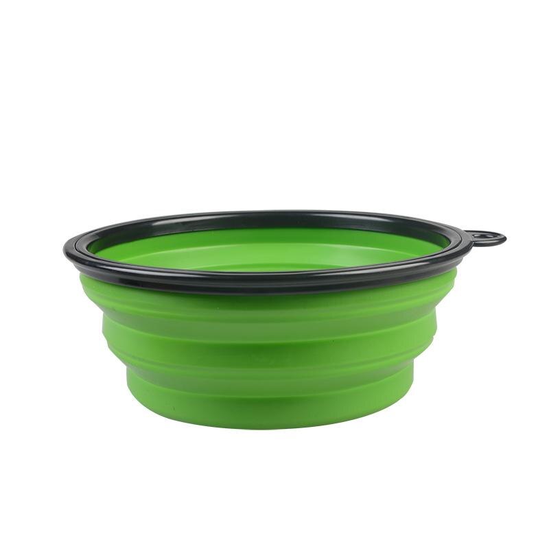 Tazón de silicona plegable para perros y mascotas, recipiente de comida para perros de viaje al aire libre, tazón portátil para mascotas, plato alimentador para mascotas, tazón para agua potable: green