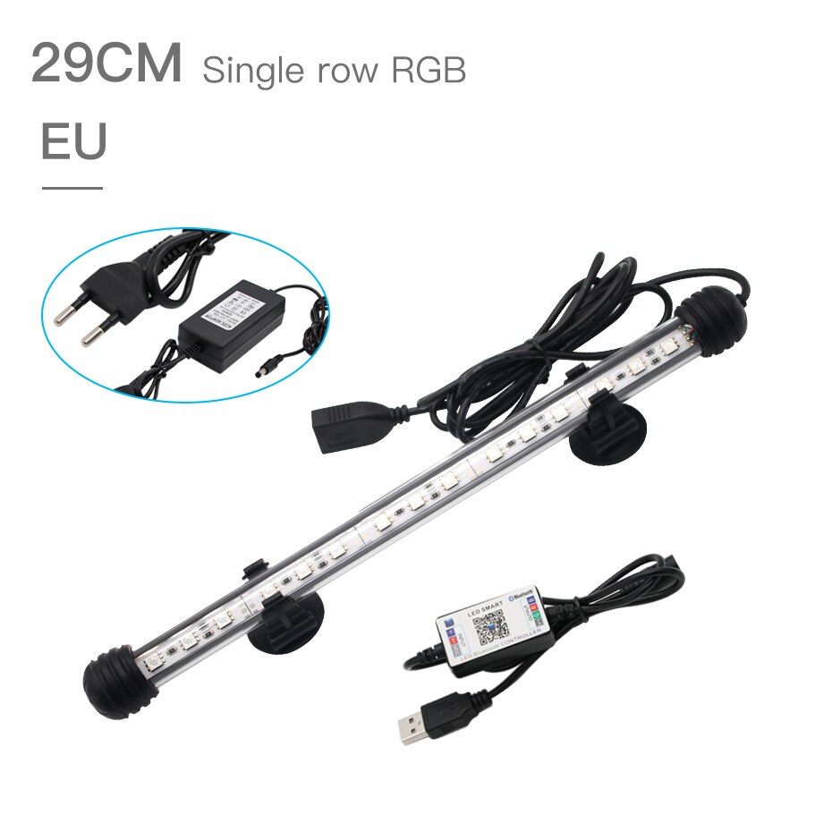 Zhongji RGB LED Licht Für Aquarium Beleuchtung Marine Wasserdichte Hintergrundbeleuchtung in Aquarium LED Beleuchtung Für Aquarium Lampe LED-leuchten: 29CM EU Stecker