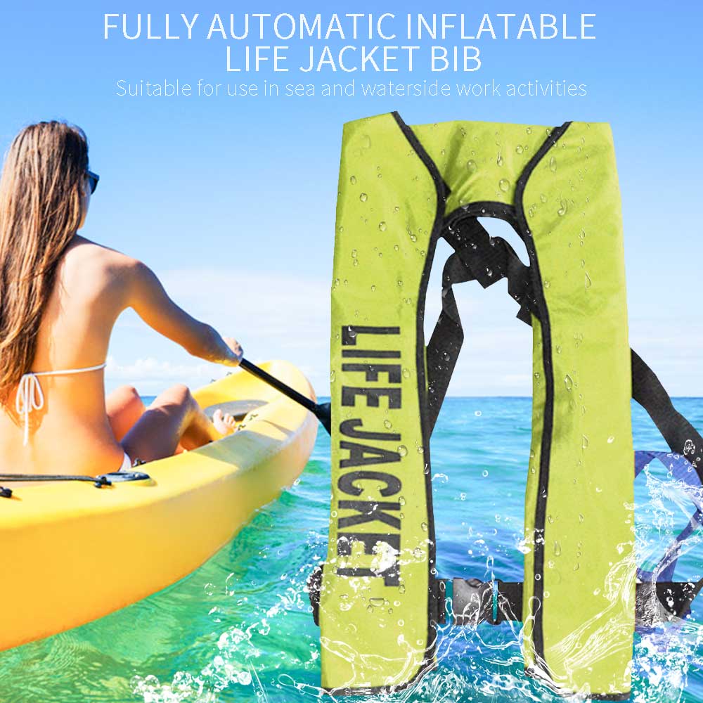 Adult Life Vest Automatic Inflatable Life Jacket Bib Rescue Sailing Sea Fishing Life Jacket Swim Vest child: Fluorescent green