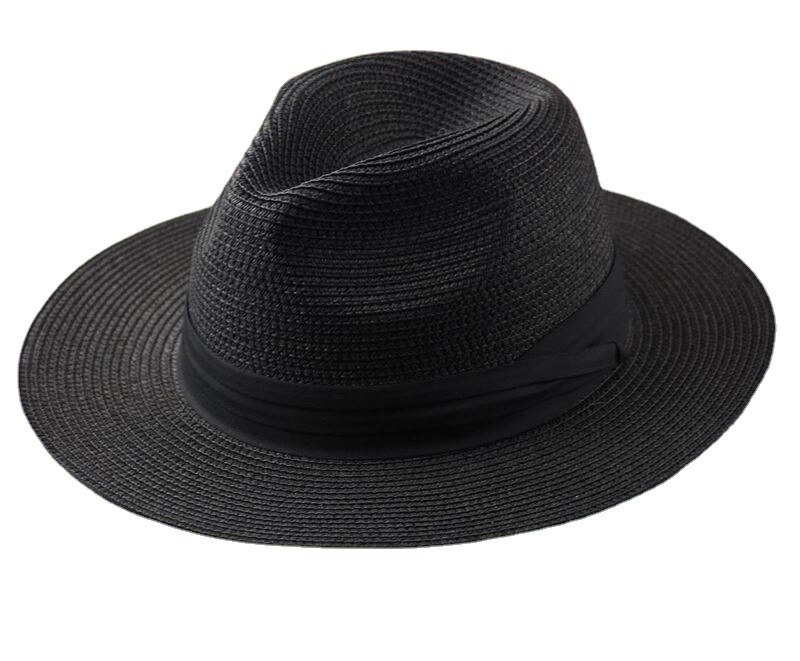 Sombreros panamá de ala ancha para hombre, sombrero de paja de ala ancha para playa, de verano, Fedora de talla grande, 55-57cm, 58-60cm, 61-64cm