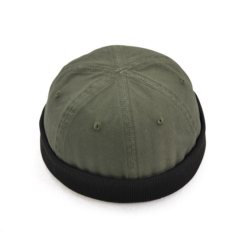 Frühling Deckel Melone haut Hütte wassermelone sommer wilde Grenzenlose Männer Frauen Hütte lässig Seemann Mechaniker Brimless Einfarbig: Armee Grün