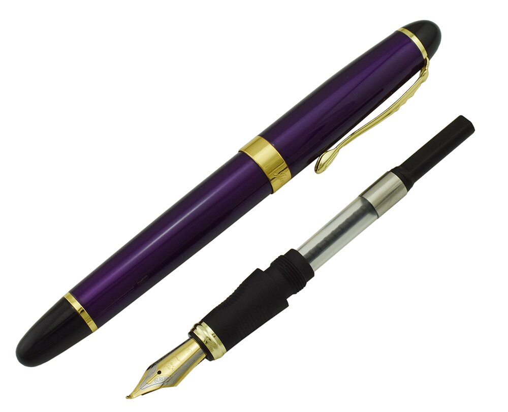 Jinhao X450 Metalen Kalligrafie Gebogen Nib Vulpen 450 Geavanceerde Klassieke Inkt Pen met Gouden Clip voor Kantoor School Thuis praktijken