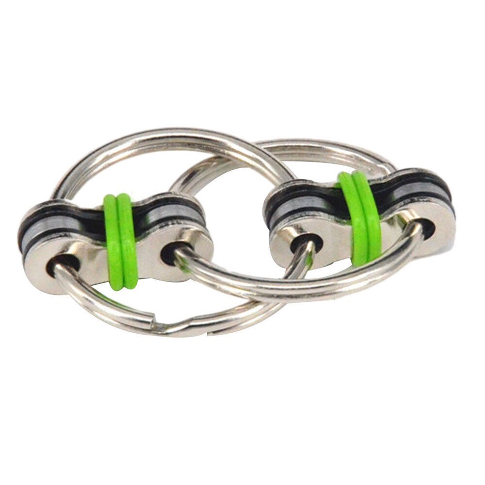8Pc Metalen Puzzel Keten Fidget Speelgoed Voor Autisme Ketting Fidget Speelgoed Hand Spinner Sleutelhanger Zintuiglijke Speelgoed Stress Verlichten adhd Top Puzzels: green