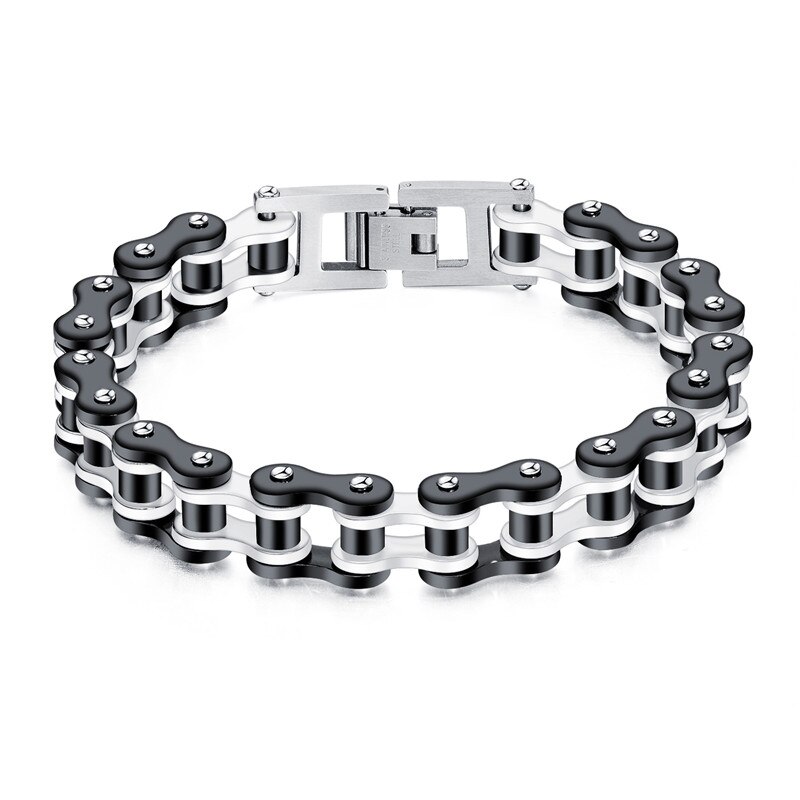 ZORCVENS Punk Rock 316L Stainless Steel Biker Mens Bracelet Link Chain Motorcycle Bike Bicycle Chain Bracelets Bangles Jewelry: 83554