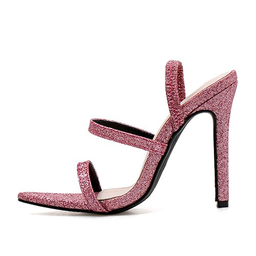 BYQDY Elegante Elastische Band Sandalen hoch Fersen Schuhe Damen lässig Party sexy Frau Pumps gucken Zehe Hochzeit Schuhe Braut: 7