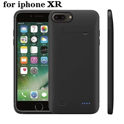 Battery Charger Case 10000mah Power bank case For iPhone 6 6s 7 plus case For iPhone X XS XR XSMAX Power Bank Charging Case: Black for iphone xr