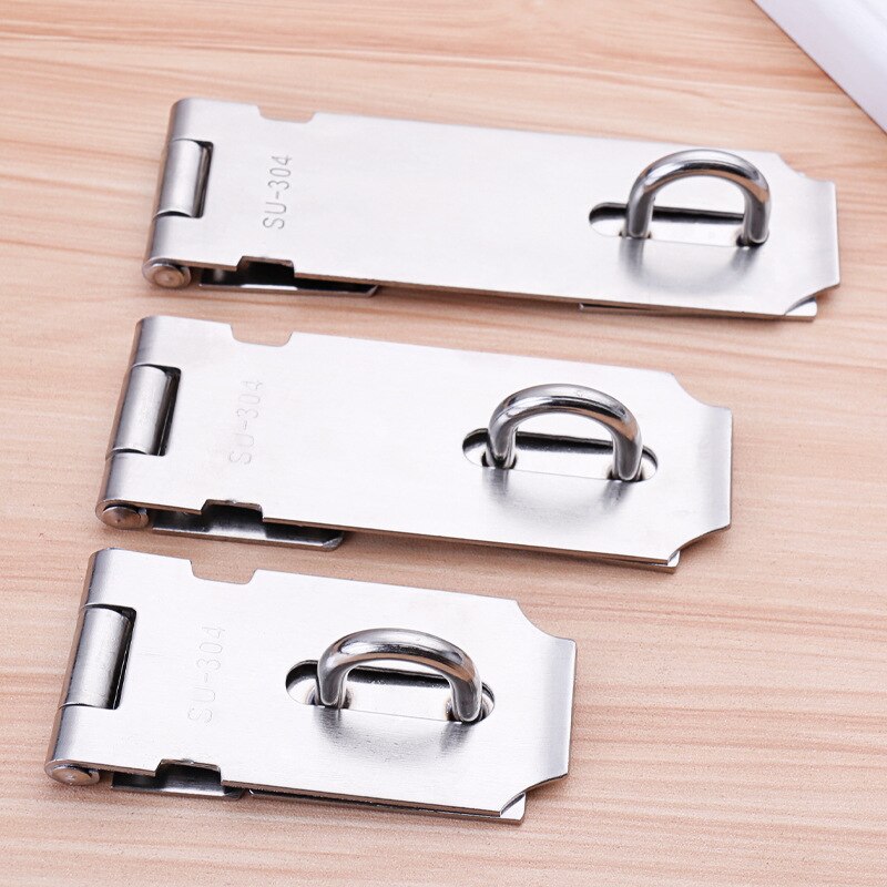 Stainless Steel Cabinet Hasp Padlock Latch Lock Door Hasp Lock Home Hotel Door Security Hardware Gym Locker Wooden Case