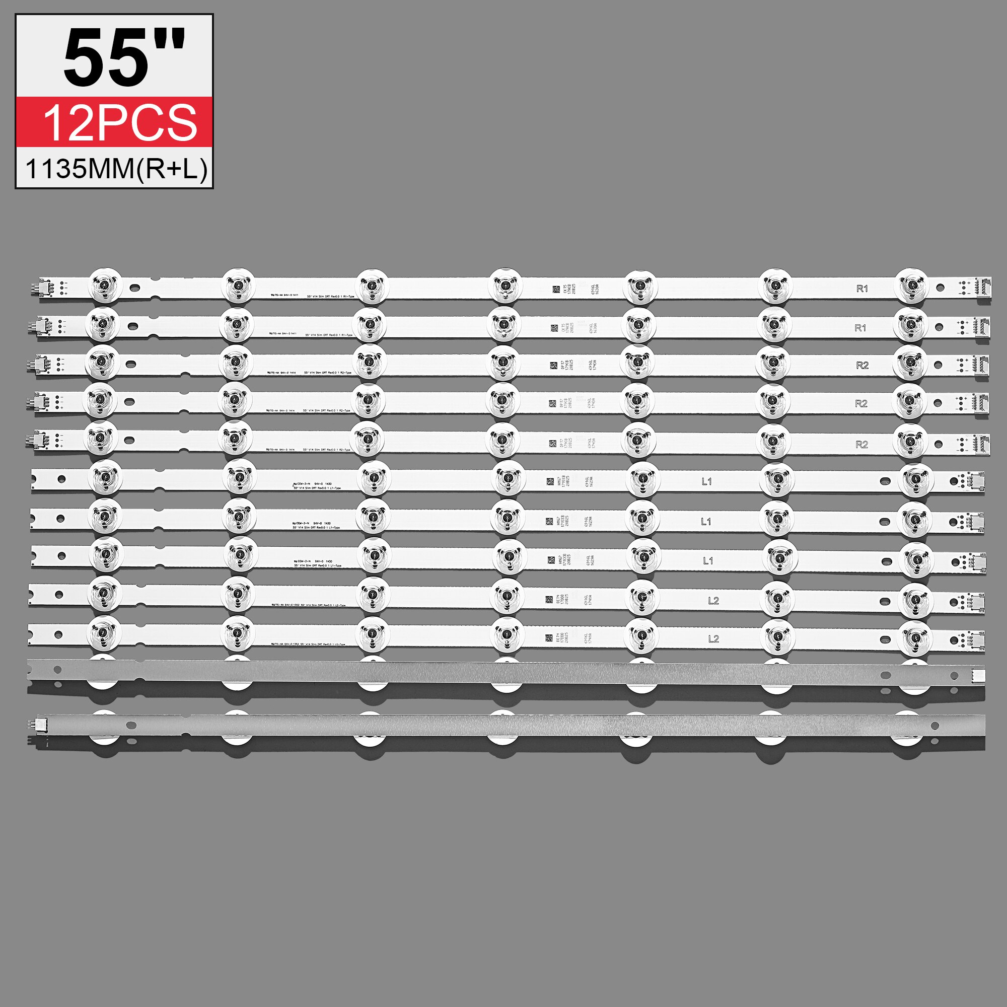 12 Uds tira de LED para iluminación trasera LG 55 pulgadas TV 55GB7800-CC 55 "V14 Slim DRT Rev0.0 R1 L1 R2 L2 6916L-1803A/1804A/1805A/ 1806A