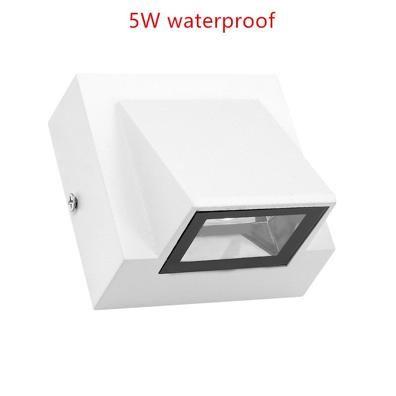 Moderne udendørs  ip65 vandtæt led væglampe 5w/3 x 5w 85 ~ 265v led gårdslampe port lys terrasse balkon have veranda lampe: 5w / Kold hvid / Hvid