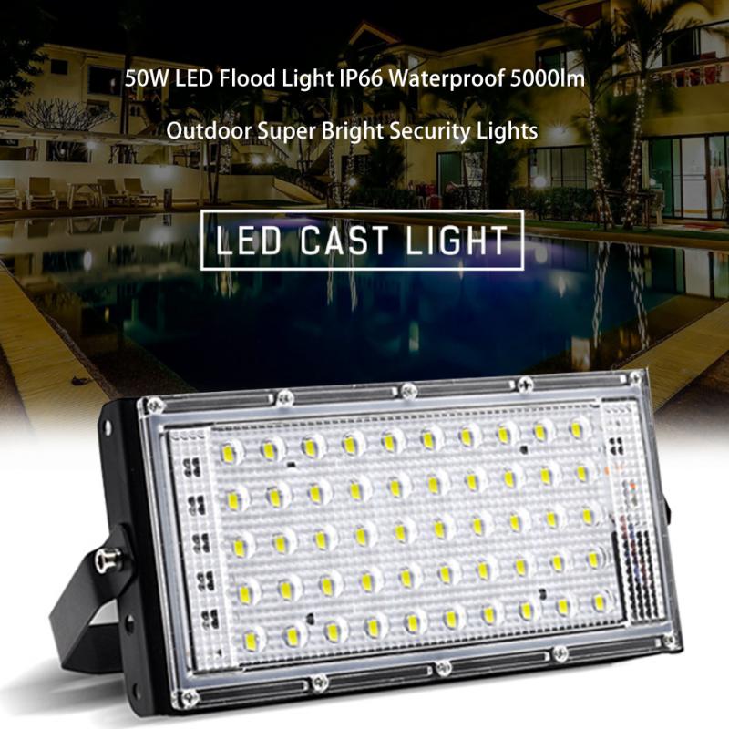 5 farve led projektør 50w vandtæt  ip65 udendørs led reflektor lys havelampe  ac 220v spot gade rgbcw belysning