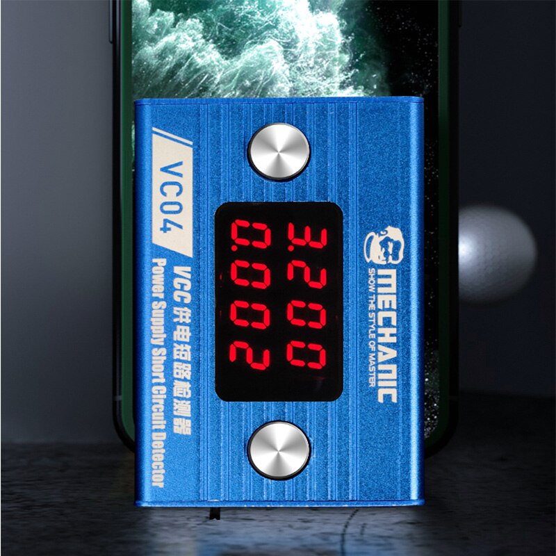 MECHANIC VC04 Short Circuit Detector 1.2V 1.8V 3.0V 3.8V Output Voltage 25A VCC Power Supply Phone Repair Shortkiller
