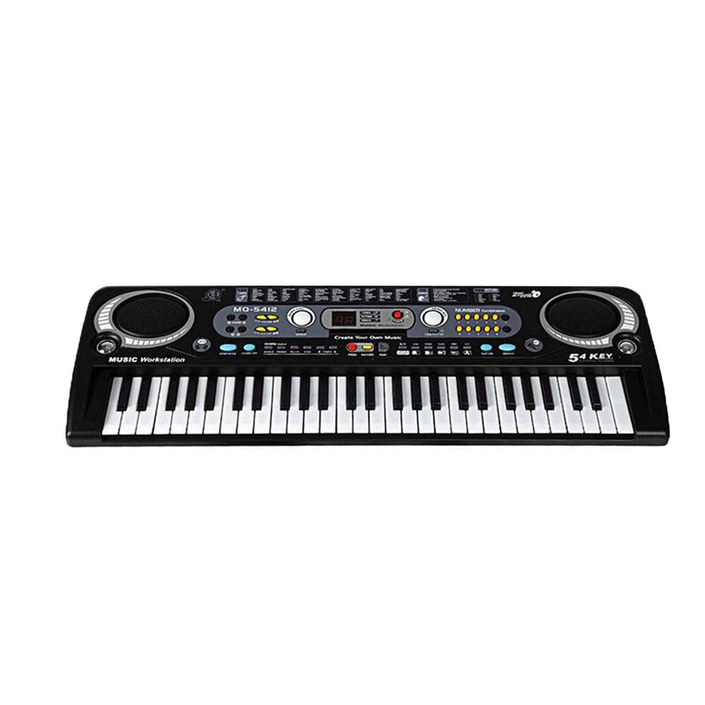 54 Keys Digital Electronic Keyboard & Microphone Electric Led Adult Size: US Plug  Black