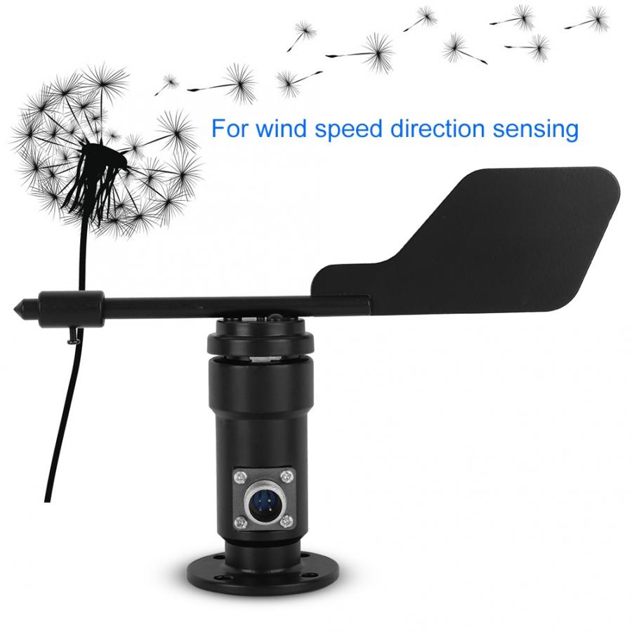 Wind Sensor Garden Signal Output Aluminum Alloy Wind Direction Sensor Wind Vane Speed Measuring Instrument Wind Speed Meter