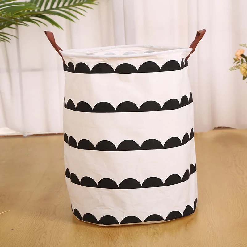 Foldable Cotton Linen Laundry Basket Bathroom Dirty Clothes Hamper Toy Storage Bag Home Organizer Foldable Fabric Hamper