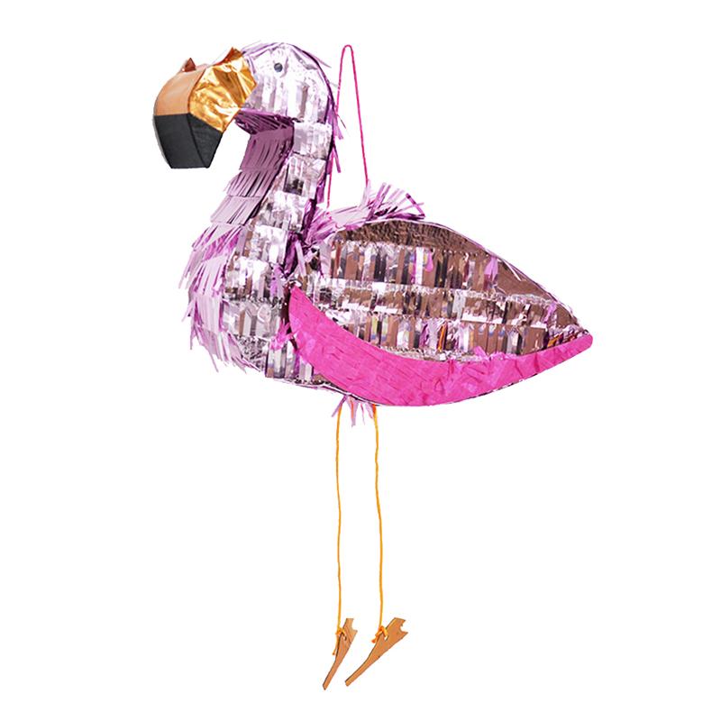 Pinata aluminiumsfolie flamingo form legetøjsspil rekvisitter sukker beat flerfarvet dekoration til børns fødselsdagsfest: Default Title