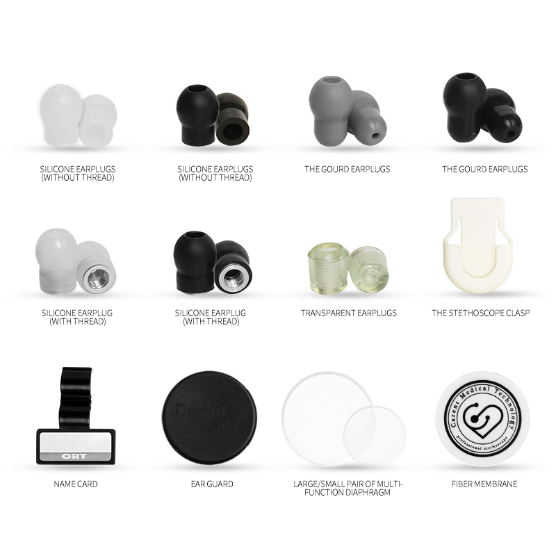 Anillo de fijación de diafragma, accesorios de estetoscopio, silicona, calabaza roscada, tapones suaves para los oídos, , Carent