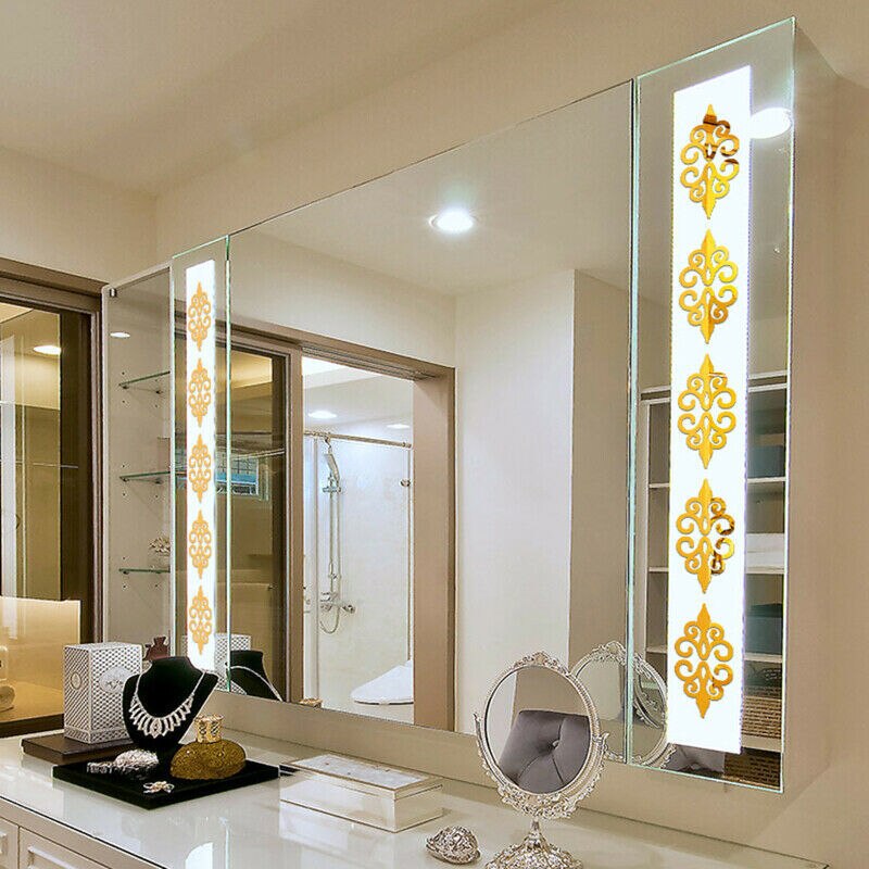 10pcs 3D Acrylic Hollow Reflective Mirror Wall Stickers Removable DIY Decals Self Adhesive Art Murals Room Wall Decor for Home