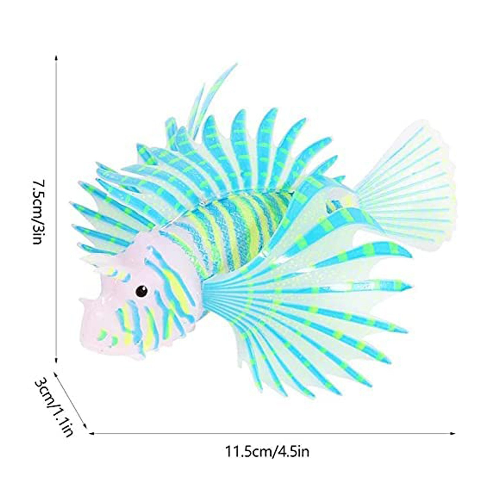 Aquarium Artificial Luminous Lionfish Fish Tank Aquatic Landscape Silicone Jellyfish Fish Glow In Dark Underwater Ornament
