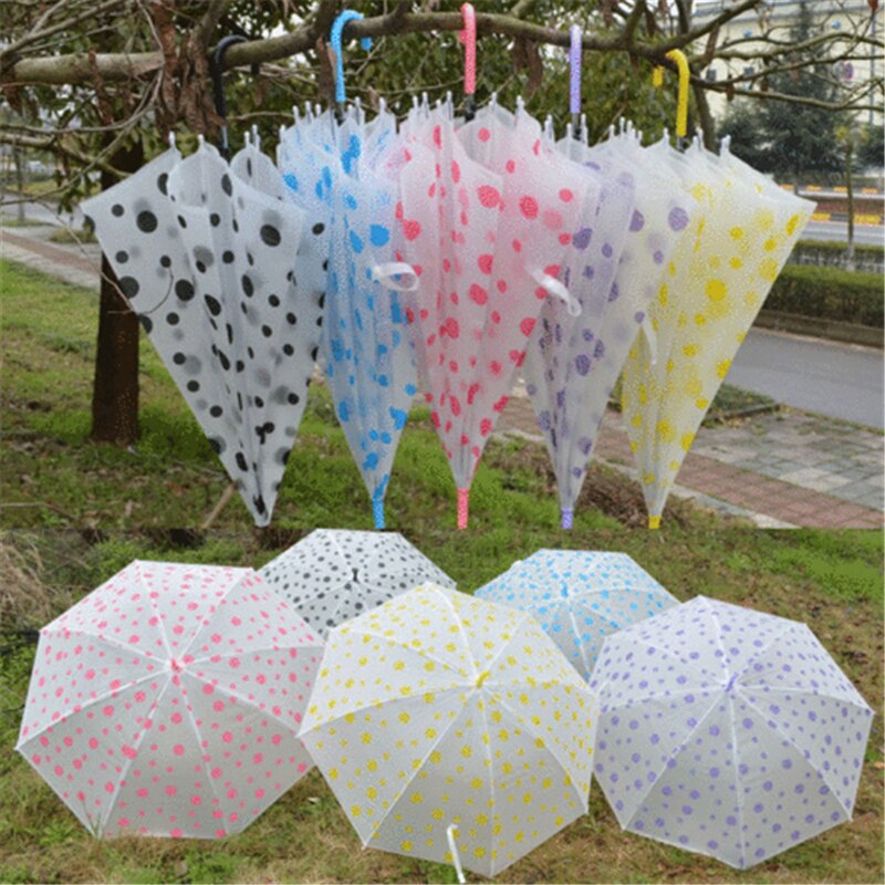 Clear See Through Dome Paraplu Dames Transparante Wandelen Regen Brolly Decoratieve Draagbare Umberllas