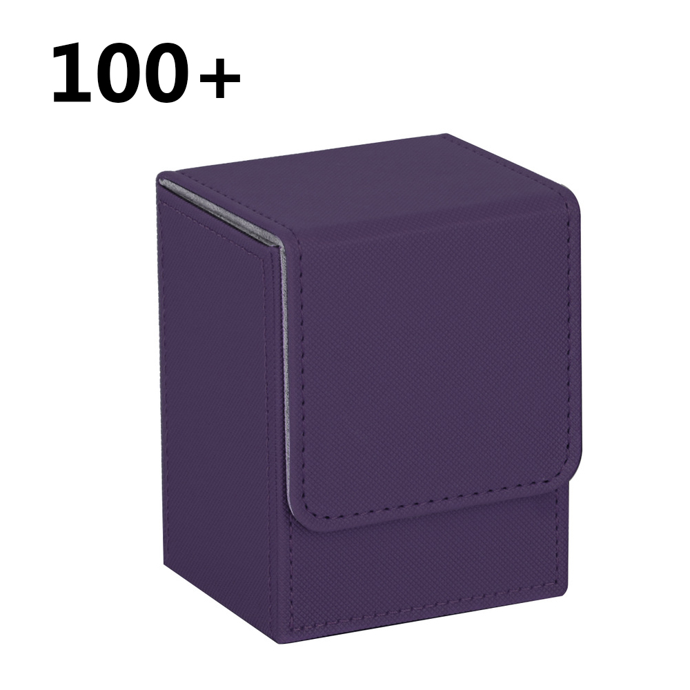Caja de baraja de cartas coleccionables duradera para organización de almacenamiento TCG OCG Estuche de transporte de tarjetas MTG de coche de juego coleccionable con capacidad para más de 80 o 100 tarjetas: plum