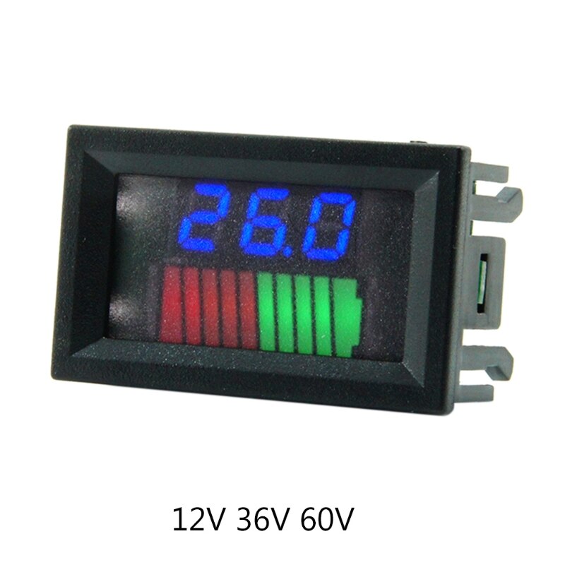 12V - 72V Blei-säure Batterie Ladezustand Anzeige Kapazität Prüfung Messgerät Voltmeter W91F: Blau Ausführung 1