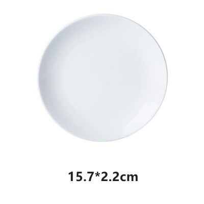 Porcelain &amp; Ceramic Dinner Plate Round 5-10 Inches Wedding Kitchen Tableware Steak &amp; Cake Dessert Dishes White: Style 7