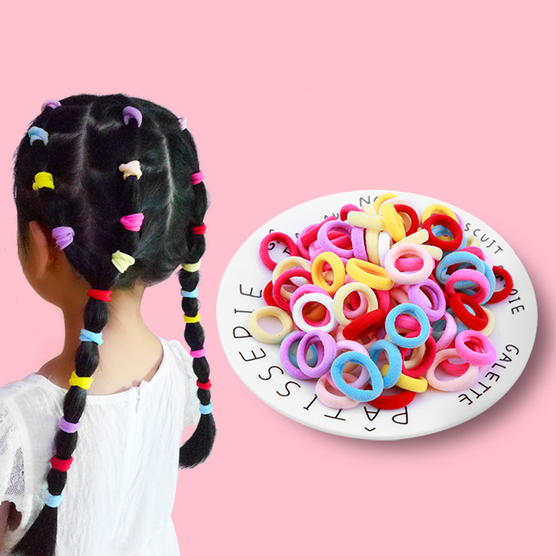 100pcs bebê meninas colorido pequeno elástico faixas de cabelo crianças titular rabo de cavalo faixa de borracha mini acessórios de cabelo