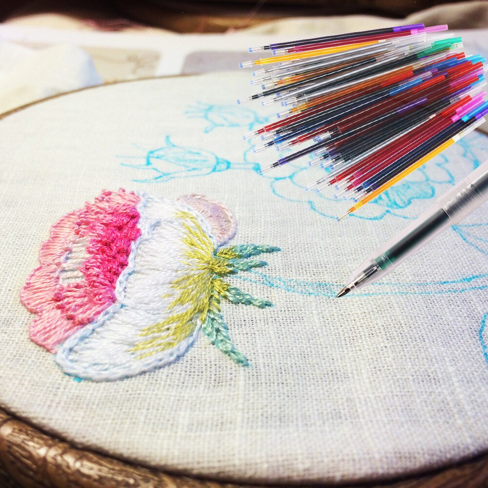 40pcs Embroidery Water Erasable Pen Refills Fabric Marker Cross Stitch Water Soluble Pens for DIY Patchwork Sewing Tools