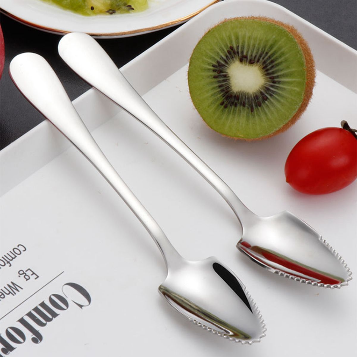 Rvs Grapefruit Lepel Dikke Dessert Lepel Gekarteld Edge Rvs Fruit Groente Thuis Kitchen Tools