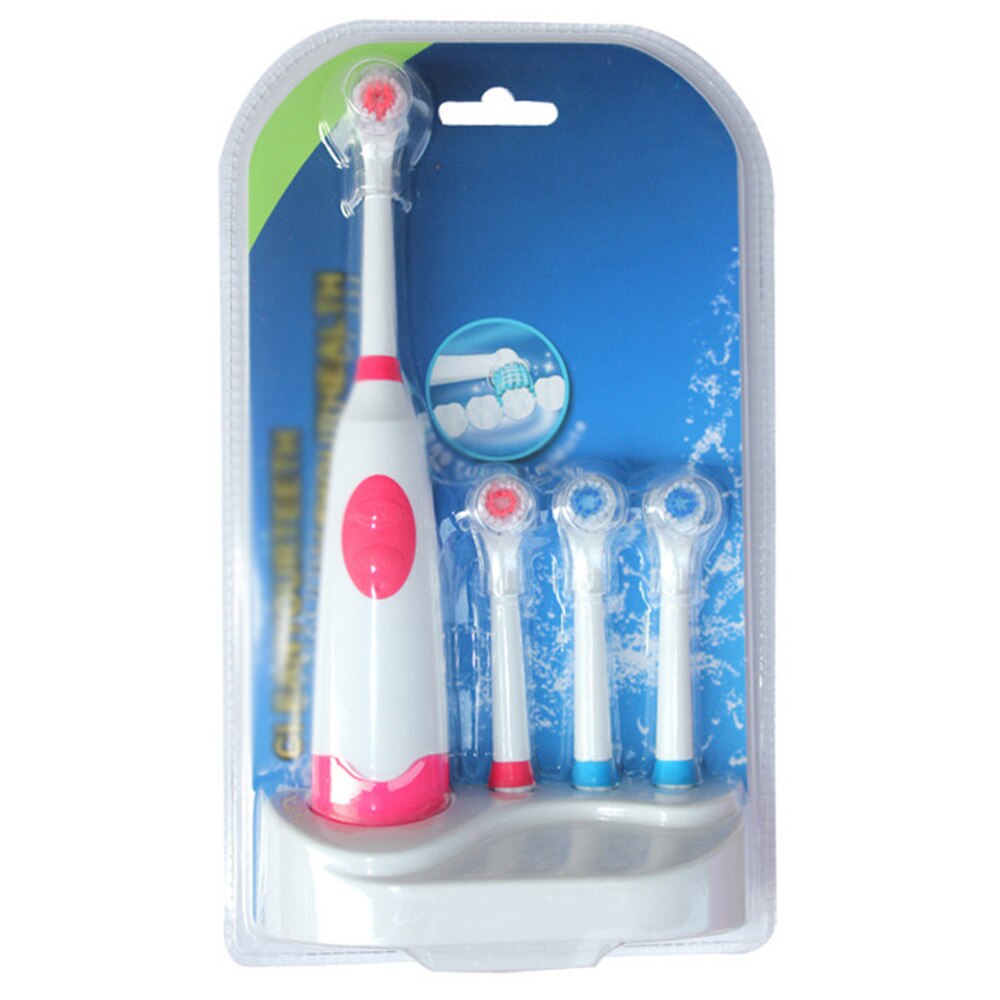 Battery Operated Waterproof Soft Electric Toothbrushes with 4 Replace Brush Heads Oral Hygiene Health Care