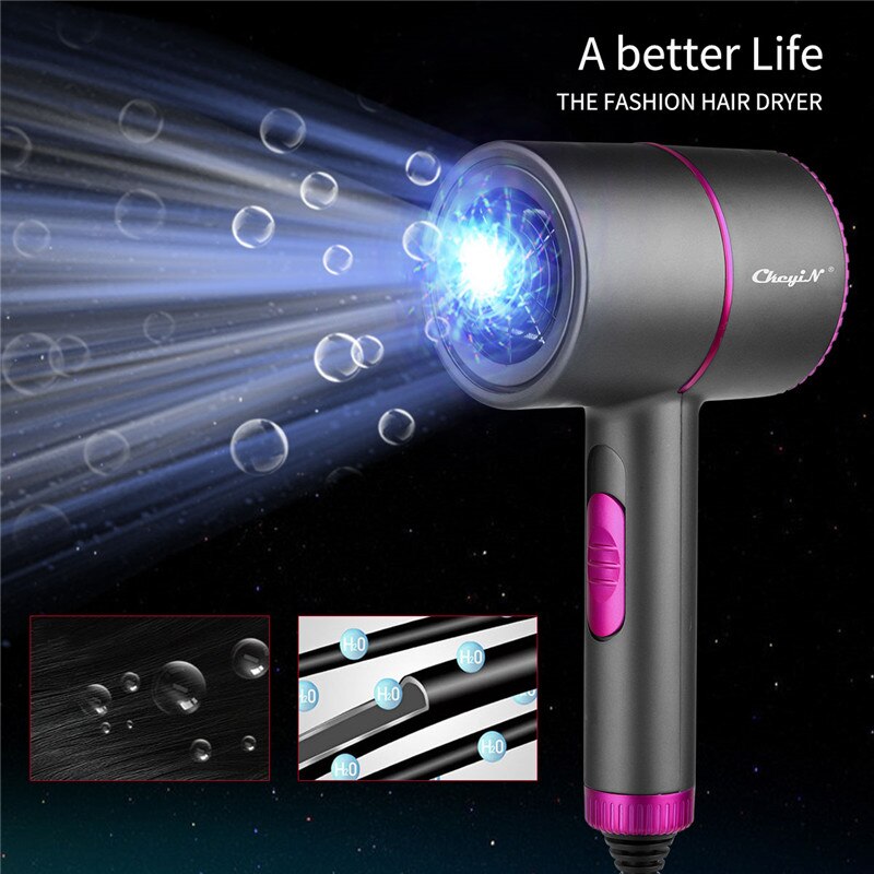 220V Electric Hammer Hair Dryer 2000W Professional Hair Dryer Negative Ion Blue Light Mini Blower Dry Hairdryer Strong Wind
