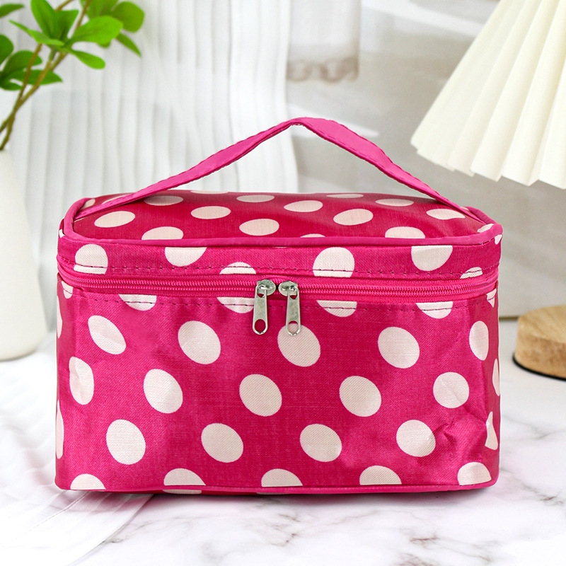 Makeup Bag Portable Large Capacity Organizer Storage Box Advanced CarryOn Waterproof Wash Cute Sweet Handbag Simple Toiletry Bag: Blue