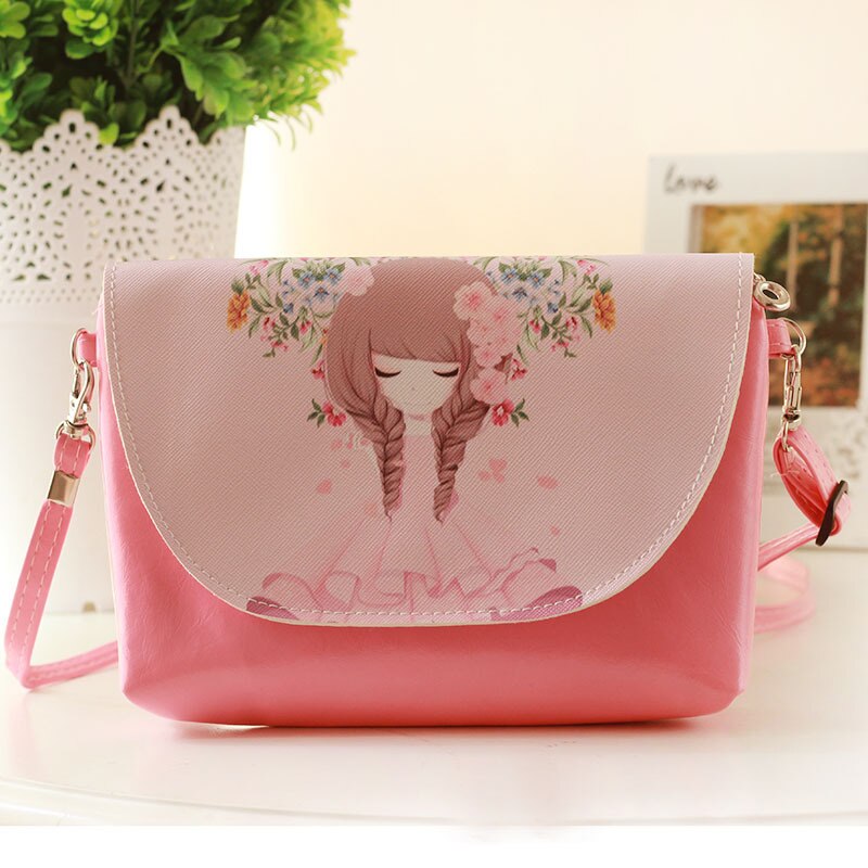 Kids Shoulder Bags Children Girls Messenger Bag Cartoon Printing Princess Handbag Mini PU Leather Crossbody Bags for Child: No21