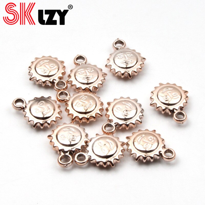 30 stücke Rose Gold Acryl Gemischt Stile Blatt Herz Schlüssel Crown Charms Anhänger DIY Schmuck für Halskette Armband, Der Mithelfer: Style 1