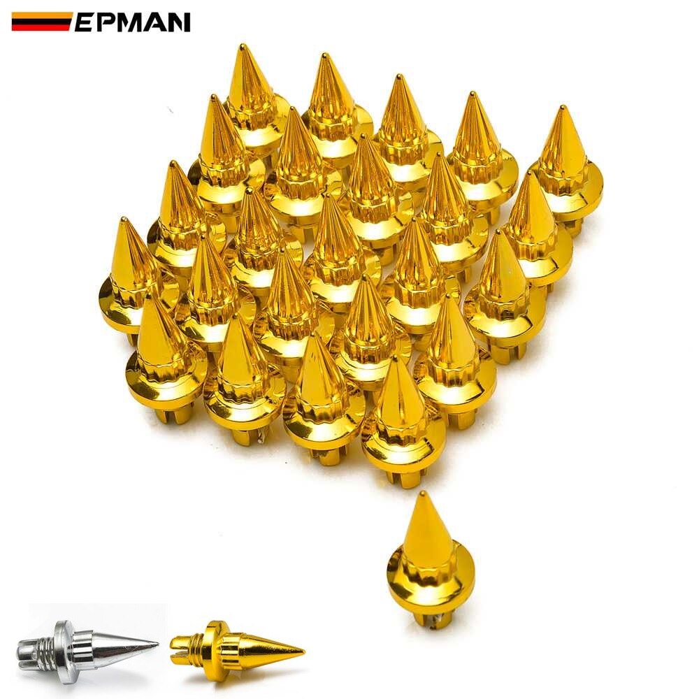 Epman-25 Stks/partij Spike Chrome Plastic Velg Lip Vervanging Wheel Klinknagels/Noten Voor Velgen Cap Lip Schroef bolt Banden EPAS056G