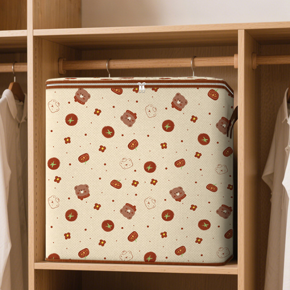 Large Capacity Clothes Storage Bag Bear Cartoon Waterproof Moving Packing Bag Home Use Blanket Organizer Moisture Proof S