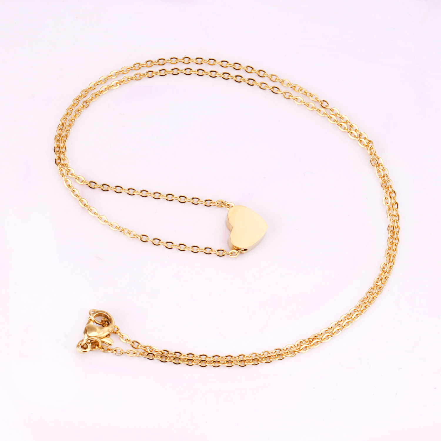 LUXUKISSKIDS-collar con colgante de corazón Simple para ti, Gargantilla de clavícula con corazones negros de acero inoxidable con forma de amor pequeño, joyería