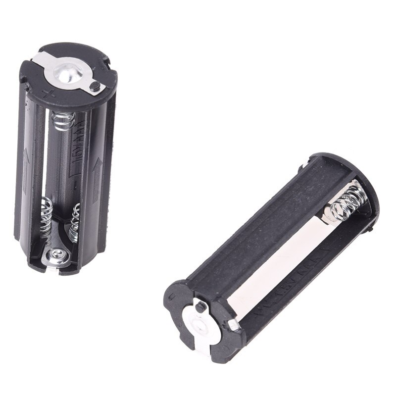 2Pcs Black Battery Holder for 3 x 1.5V AAA Batteries Flashlight Torch