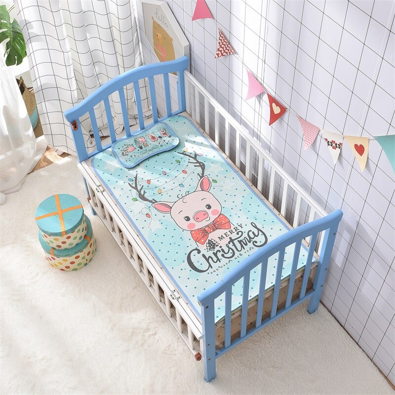 Cartoon Baby Mattresses Summer Cool Sleeping Mat Breathable Mattress Pads Toddler Crib Cot Cozy Nap Pads Infant Bear Bed Mat: C